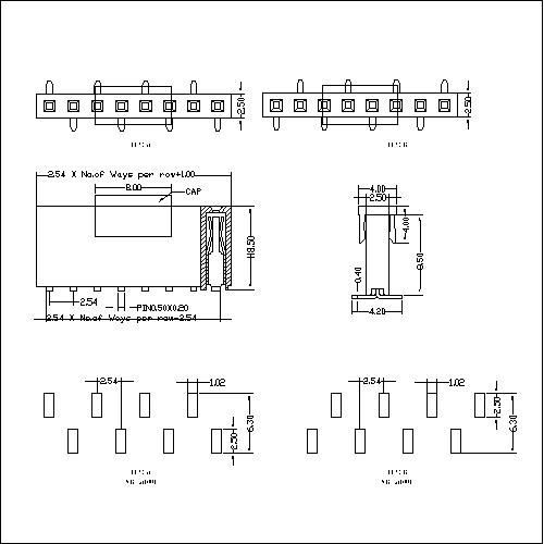2.54mm Single Row Female Header Sockets
